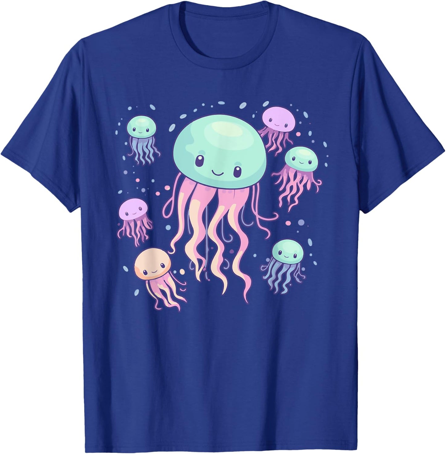 Jellyfish Cute Kawaii Sea Ocean Creature Fish School Pastel T-Shirt - T-Shirt | Royal