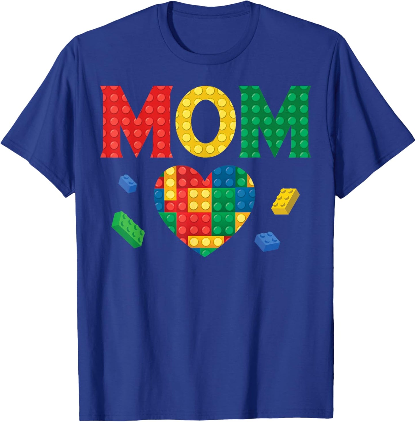 Mom Lover Master Builder Building Bricks Blocks Mothers Day T-Shirt - T-Shirt | Royal