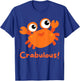 Funny Crab "Crabulous" Cute for Girls Boys Toddlers Seaside T-Shirt - T-Shirt | Royal