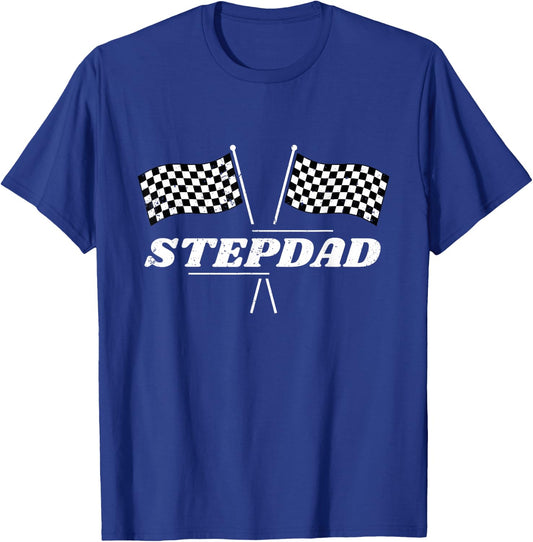 Pit Crew Stepdad Racing Car Family Matching Birthday Party T-Shirt - T-Shirt | Royal