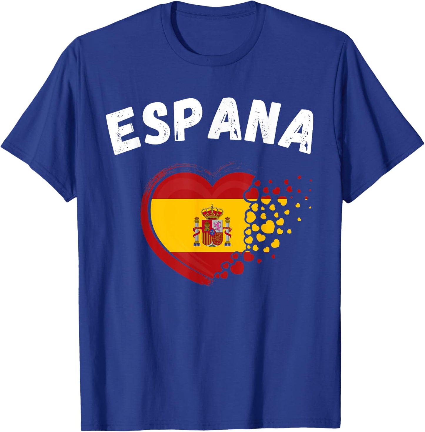 Espana Flag Espana Heart Outdoor Travel Spanish Spain , Black, S T-Shirt - T-Shirt | Royal