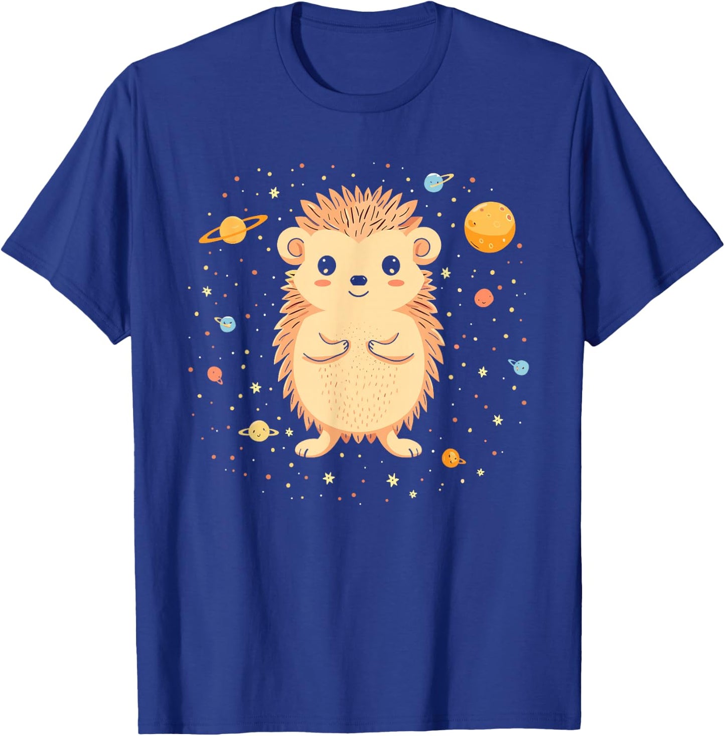 Hedgehog Space Astronaut Planets Astronomy Kids T-Shirt - T-Shirt | Royal