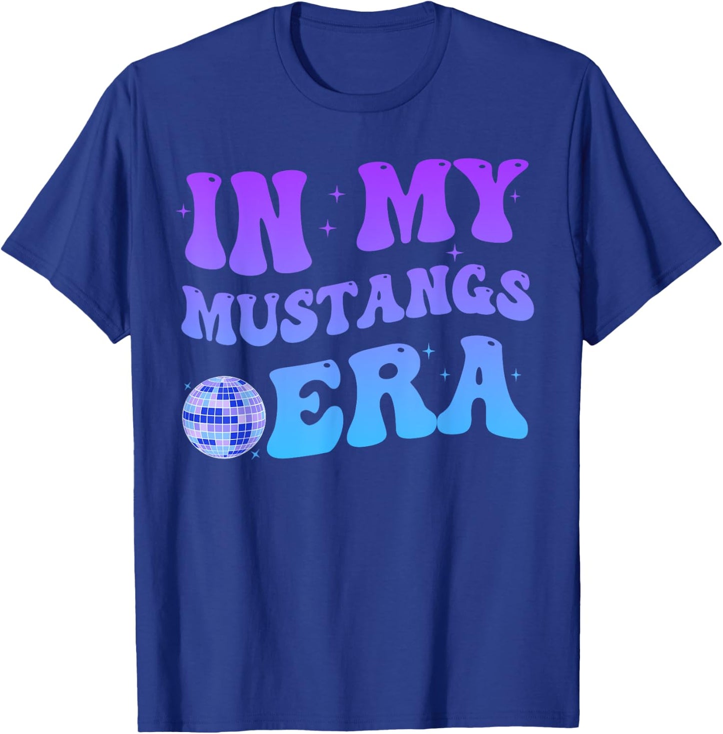 In My Mustangs Era Back to School Spirit Game Retro Groovy T-Shirt - T-Shirt | Royal