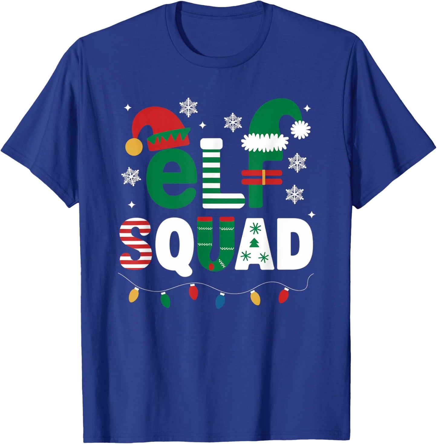 Elf Family Christmas Matching Pajamas Xmas Elf Squad Gifts T-Shirt - T-Shirt | Royal