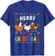 Merry Christmas Chicken Shirt Santa Hat Lights Xmas Funny T-Shirt - T-Shirt | Royal