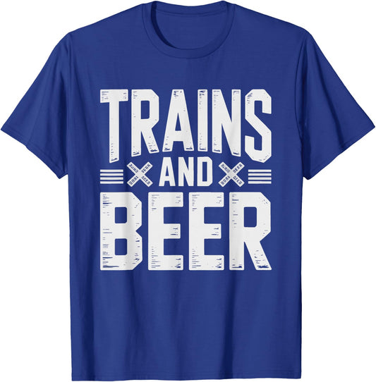 Model Train Beer Funny Hobby Weekend Railroad Collector T-Shirt - T-Shirt | Royal
