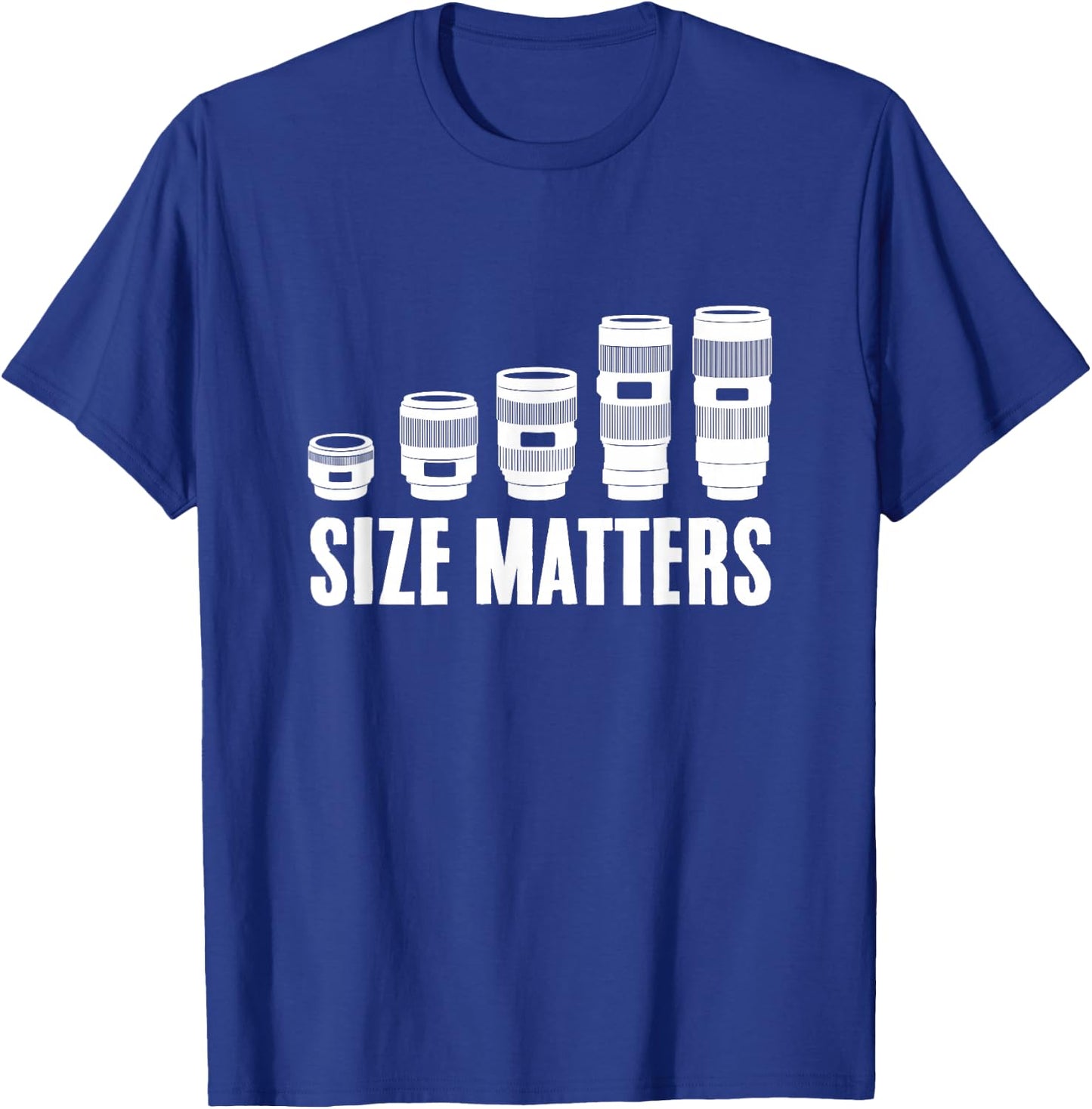 Photographer Size Matters Camera Lens Photography T-Shirt - T-Shirt | Royal