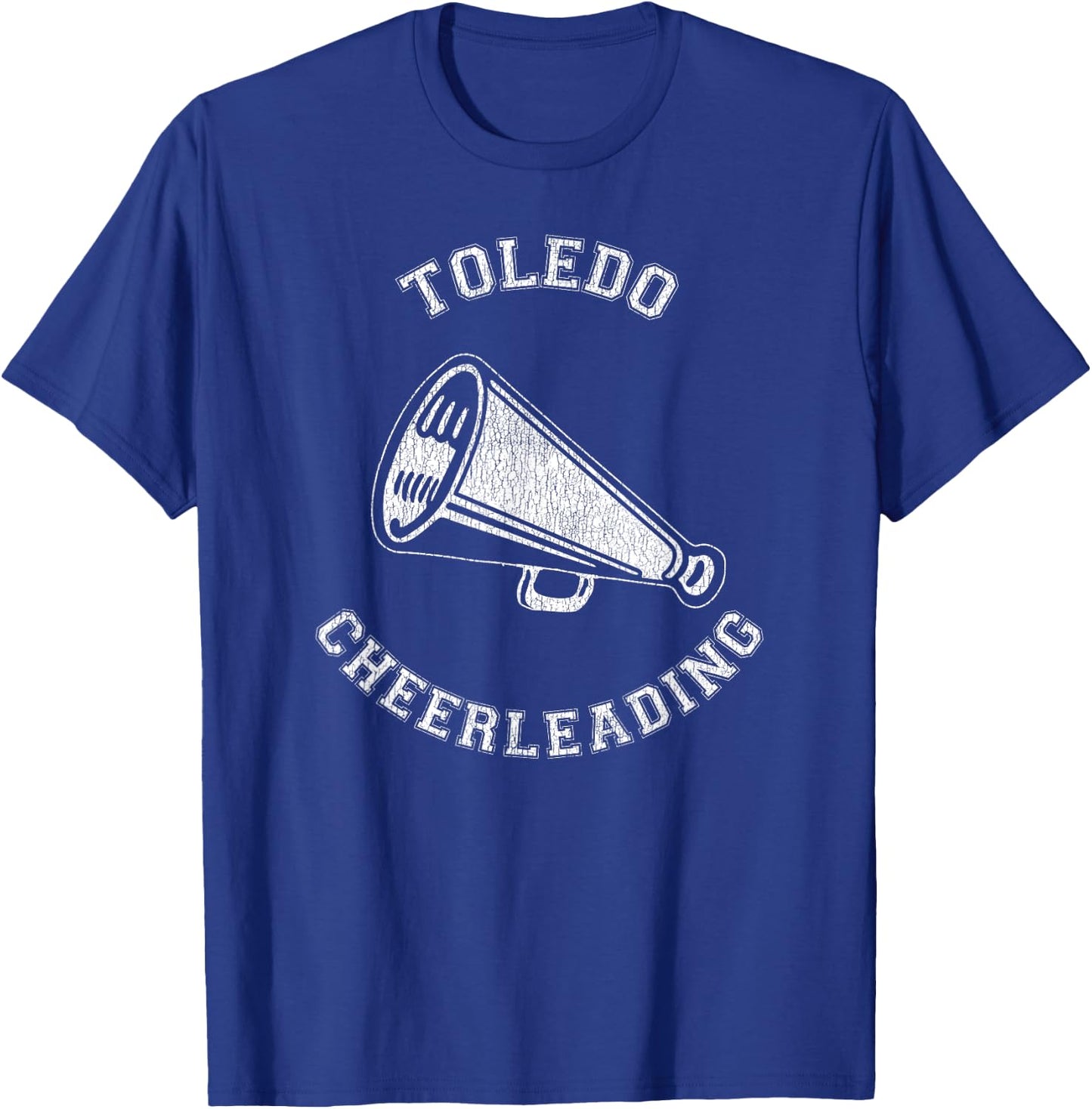 Toledo Cheer Distressed Retro 90's Cheerleader T-Shirt - T-Shirt | Royal