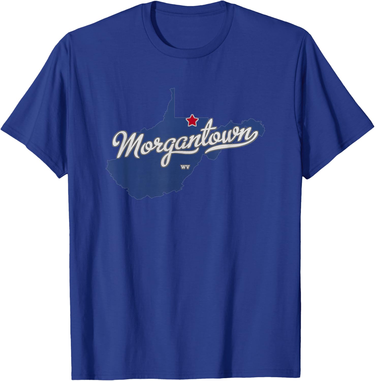 Morgantown West Virginia WV Map T-Shirt - T-Shirt | Royal