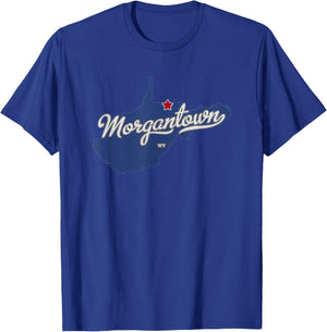 Morgantown West Virginia WV Map T-Shirt - T-Shirt | Royal