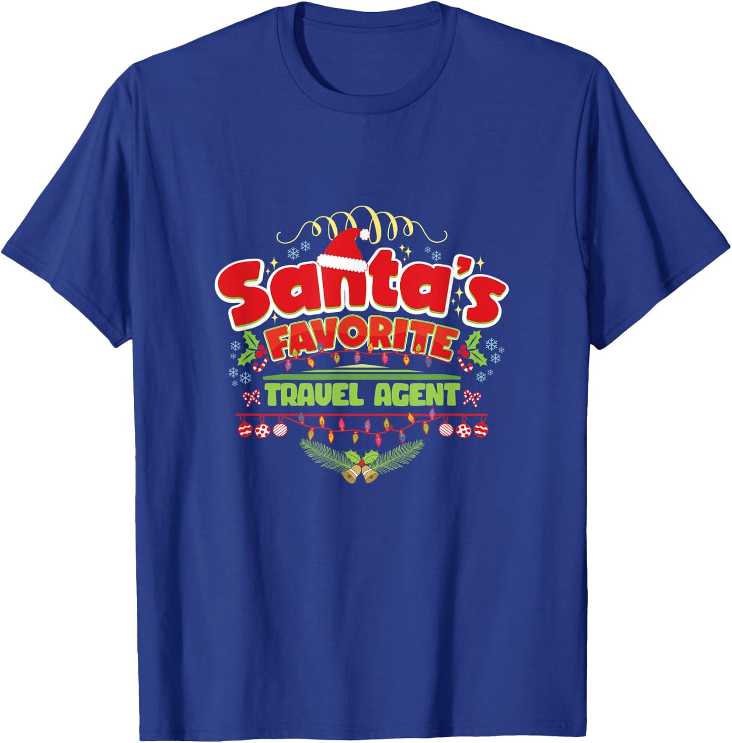 Funny Santa Xmas Gift, Christmas Gifts For Travel agent T-Shirt - T-Shirt | Royal