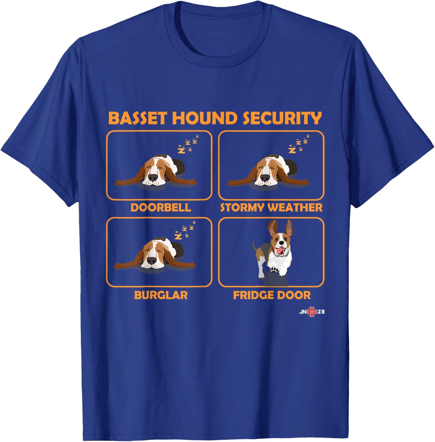 Funny Basset Hound | Basset Hound Security T-Shirt - T-Shirt | Royal