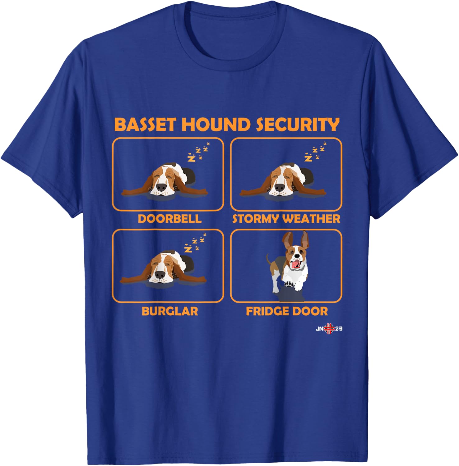 Funny Basset Hound | Basset Hound Security T-Shirt - T-Shirt | Royal