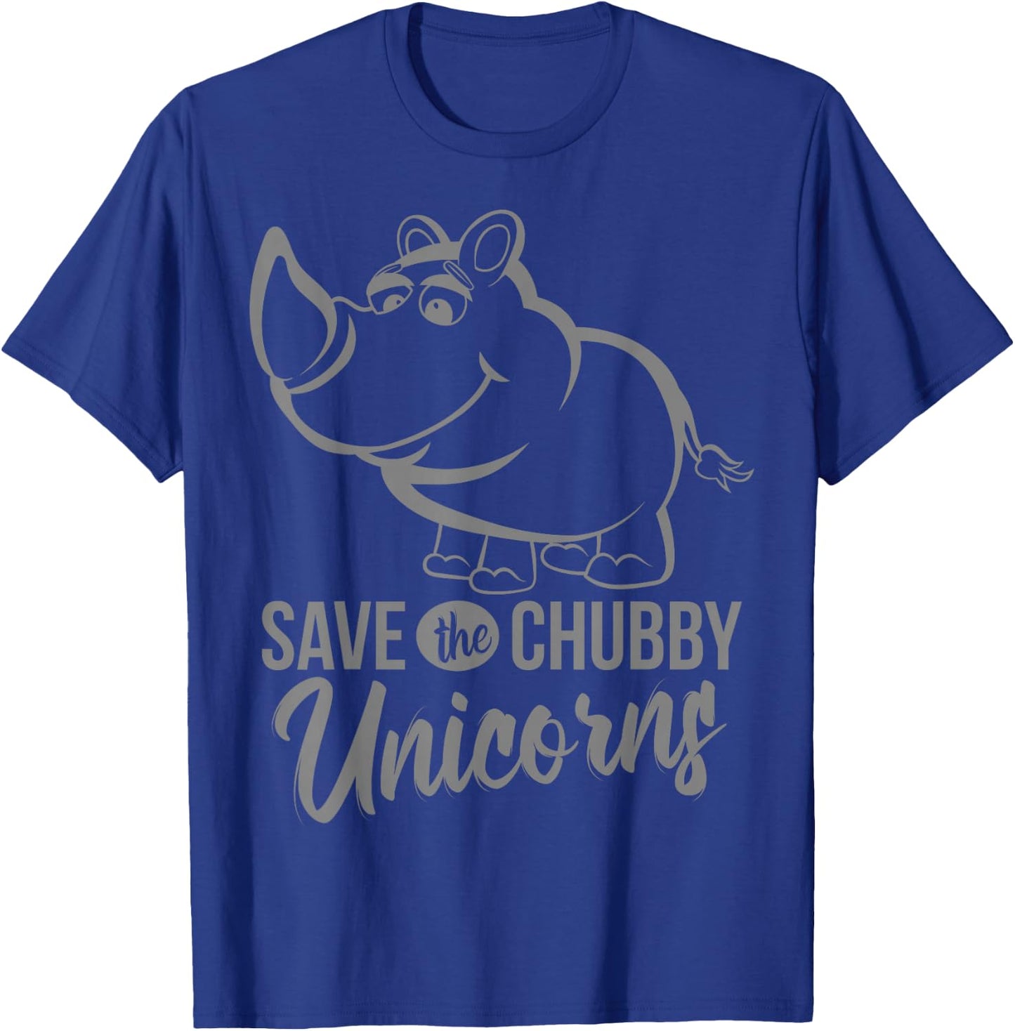Save The Chubby Unicorns - Cute Rhino T-Shirt - T-Shirt | Royal