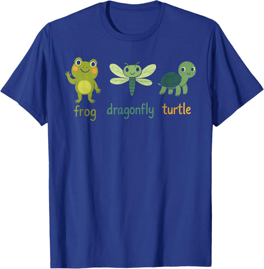 Frog Dragonfly Turtle Subtle Political Humor T-Shirt - T-Shirt | Royal