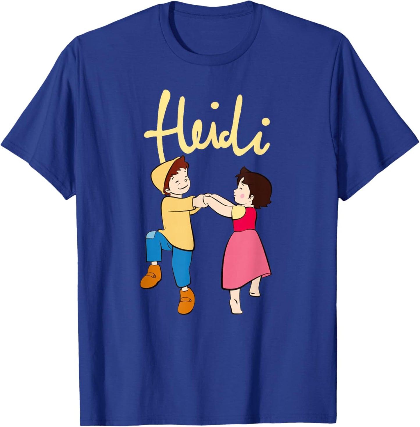 Heidi and Peter Dancing with Logo Yellow Cartoon TV Series , black T-Shirt - T-Shirt | Royal