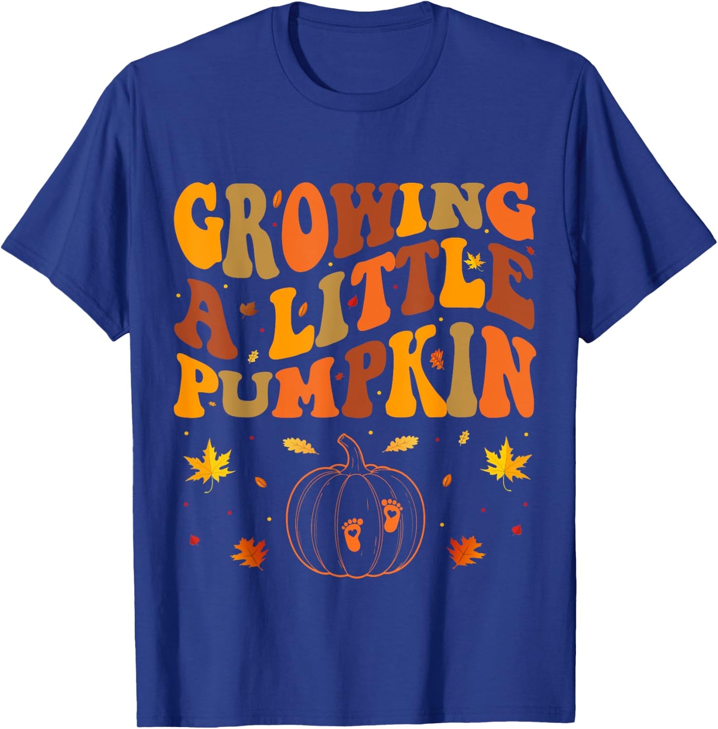 Growing A Little Pumpkin Thanksgiving Pregnancy T-Shirt - T-Shirt | Royal