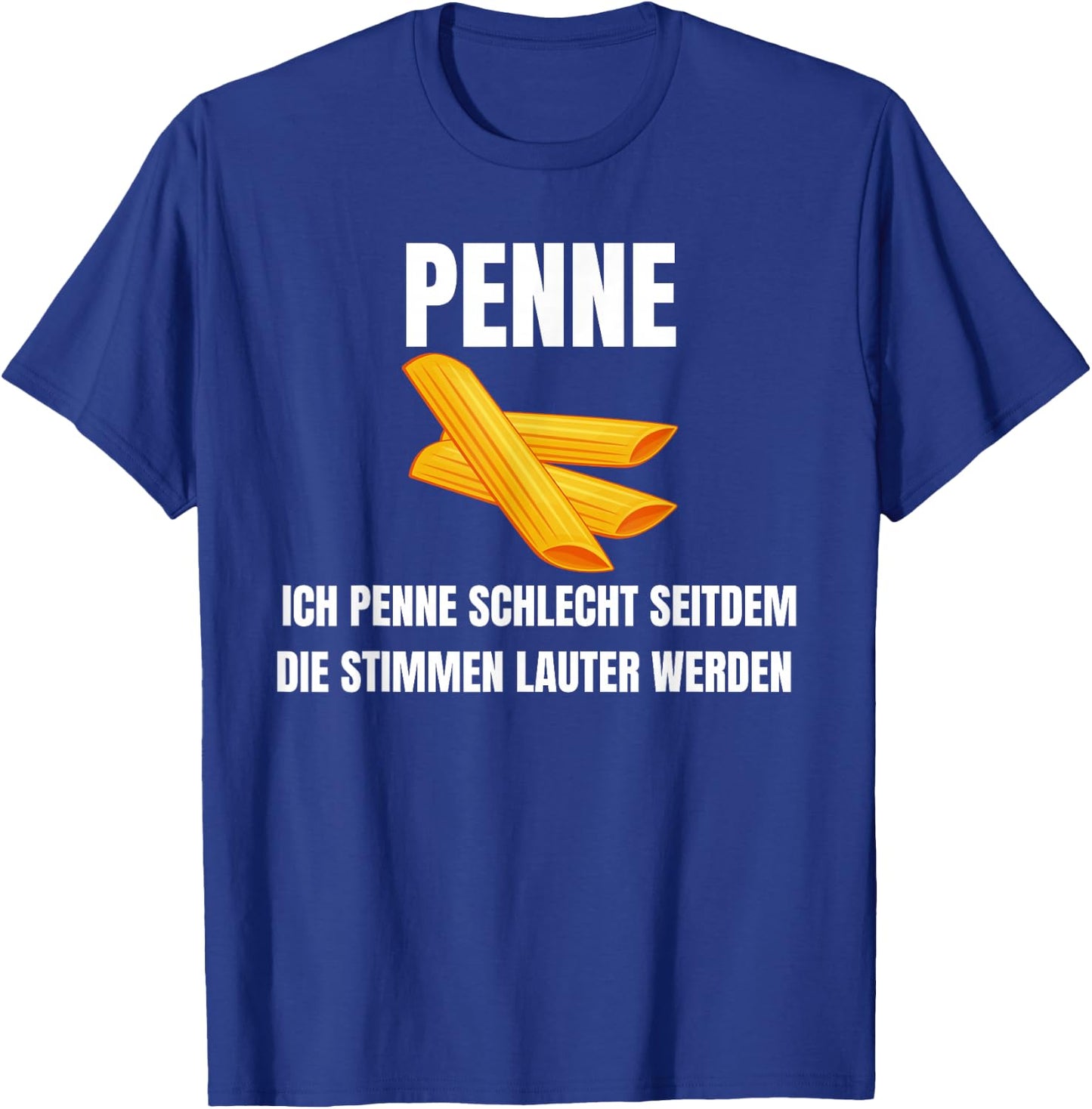 with German Text "Ich penne schlecht seit dem die Stimmen lauter werden werden, black T-Shirt - T-Shirt | Royal
