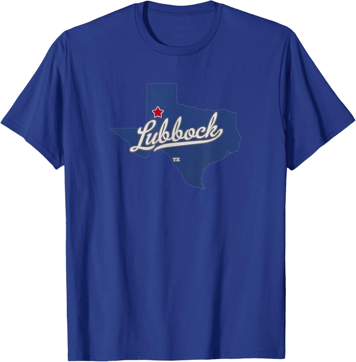 Lubbock Texas TX Map T-Shirt - T-Shirt | Royal