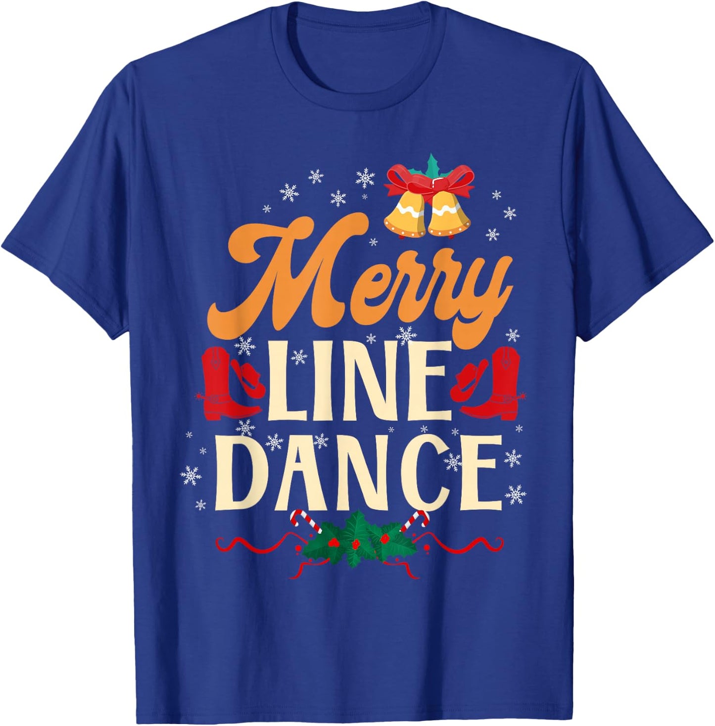 Country Line Dance Dancer HD0 Merry Line Dance - Women's Black Small Classic Fit Short Sleeve T-Shirt - T-Shirt | Royal