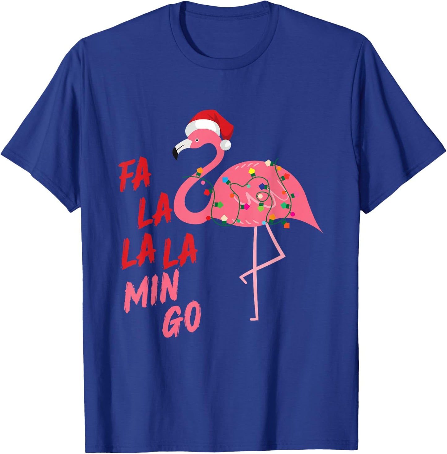 Singing Flamingo Santa FALA Christmas Xmas Family Adult Kids T-Shirt - T-Shirt | Royal