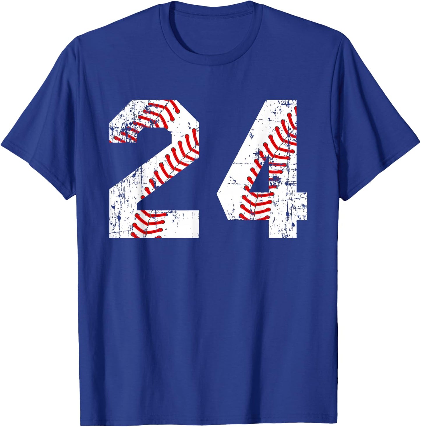 Vintage Baseball 24 Jersey Number T-Shirt - T-Shirt | Royal