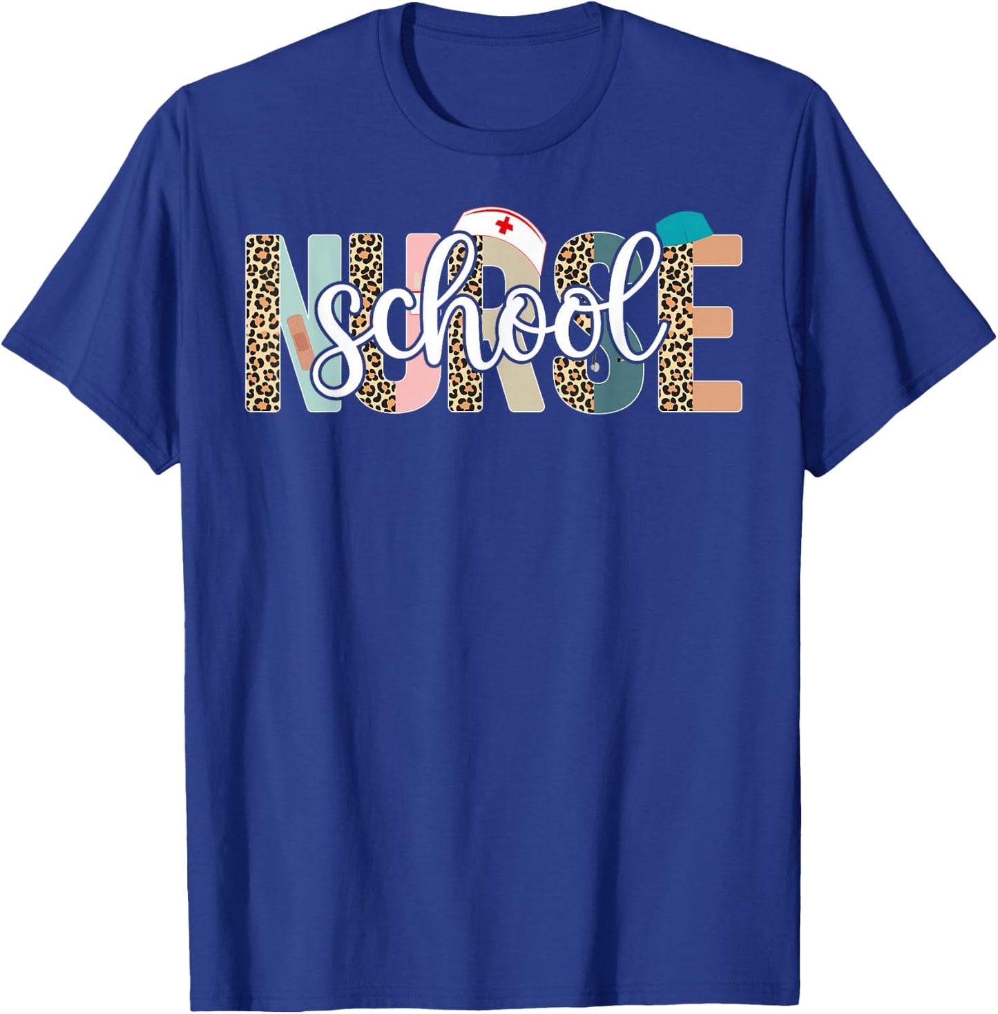 School Nurse - Nurse Life, Nurse's Day Week, Leopard T-Shirt - T-Shirt | Royal