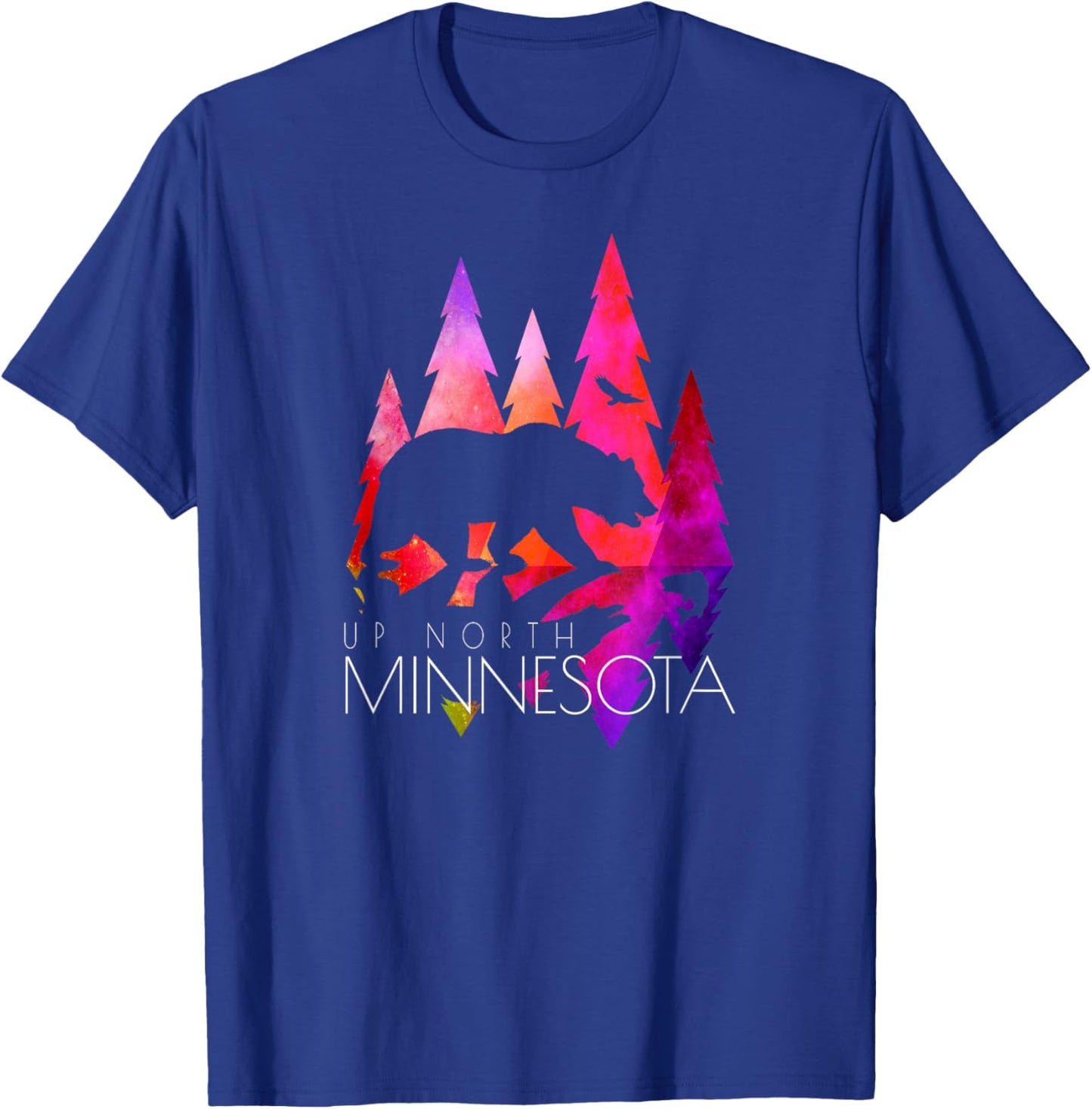 Minnesota - Stylish Up North Colorful Bear - Minnesota T-Shirt - T-Shirt | Royal