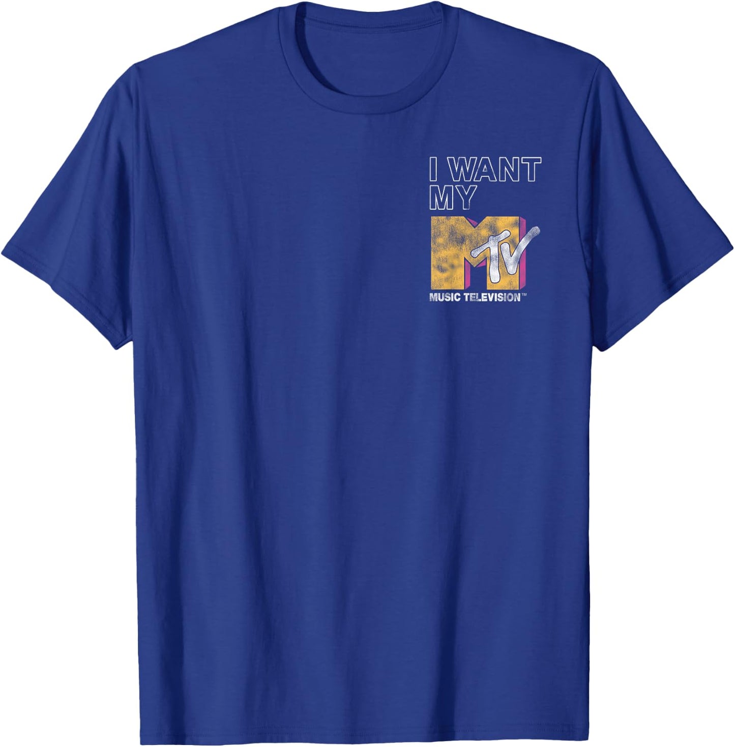 MTV I Want My MTV Television Stack Back T-Shirt - T-Shirt | Royal