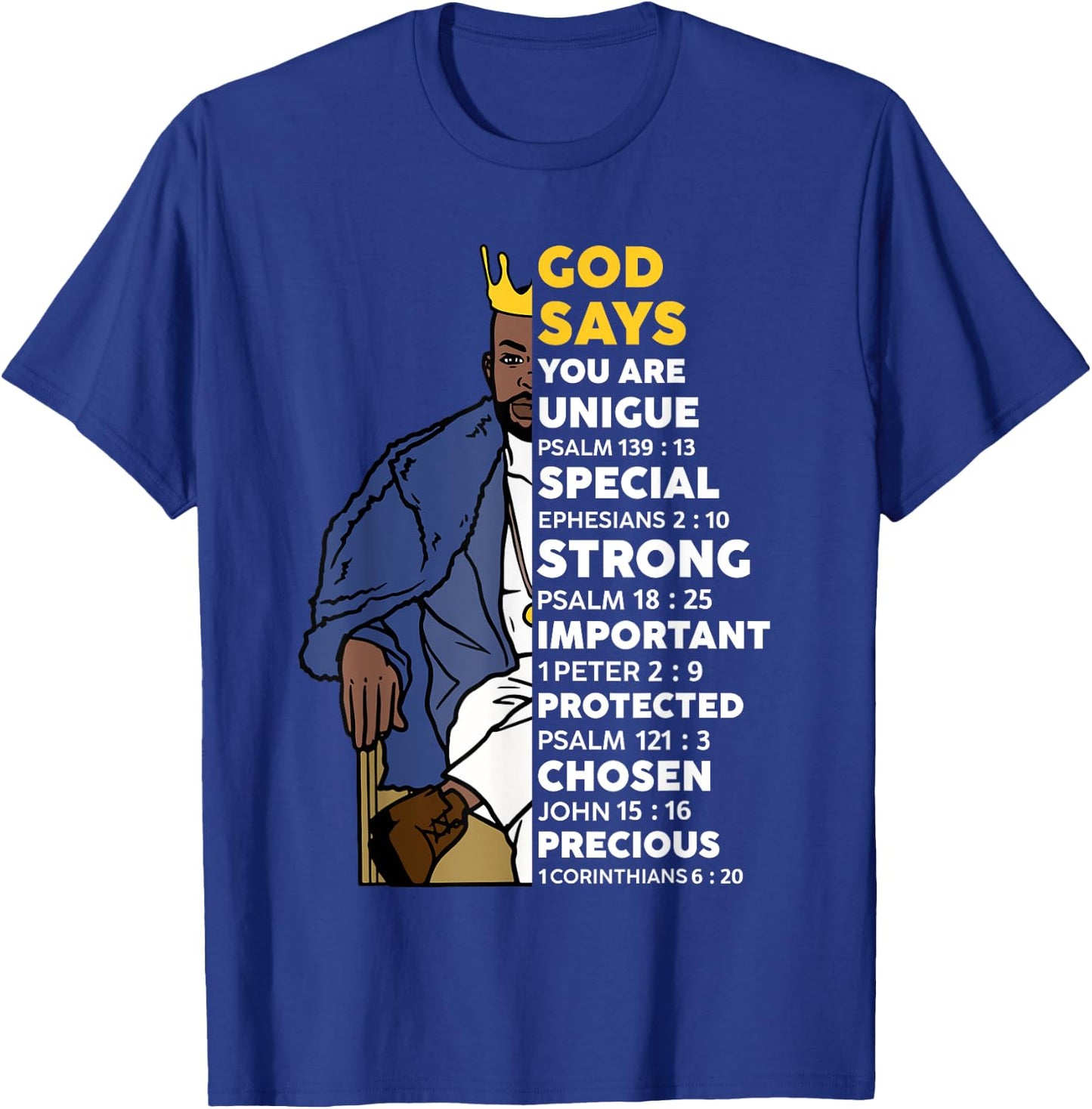 Black History God Says You Are African Christian Men Boys T-Shirt - T-Shirt | Royal