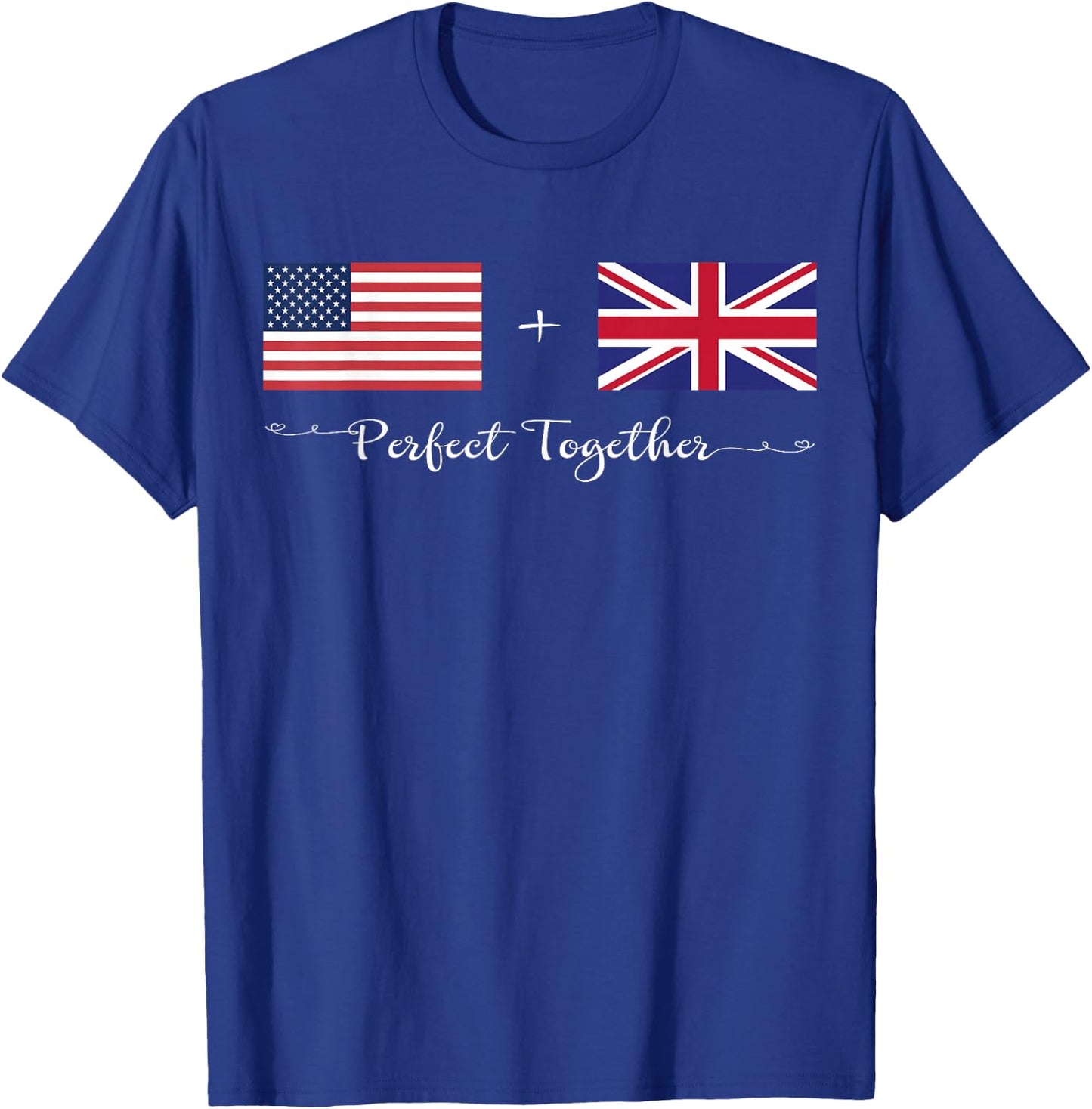 American + British Perfect Together Flag T-Shirt - T-Shirt | Royal