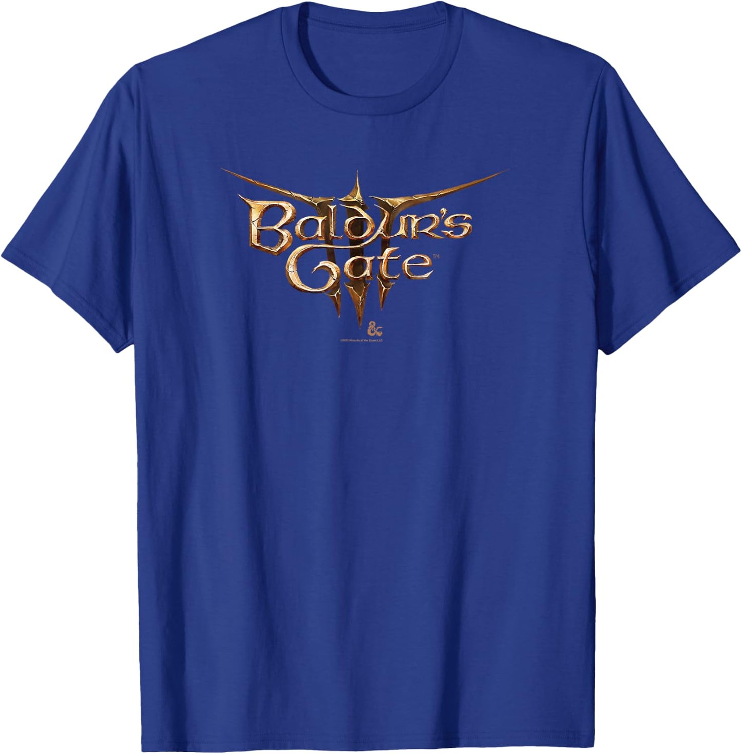 Dungeons & Dragons Baldur's Gate III Big Chest Text Logo T-Shirt - T-Shirt | Royal