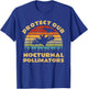 Protect Our Nocturnal Pollinators Retro Bat Sunset T-Shirt - T-Shirt | Royal