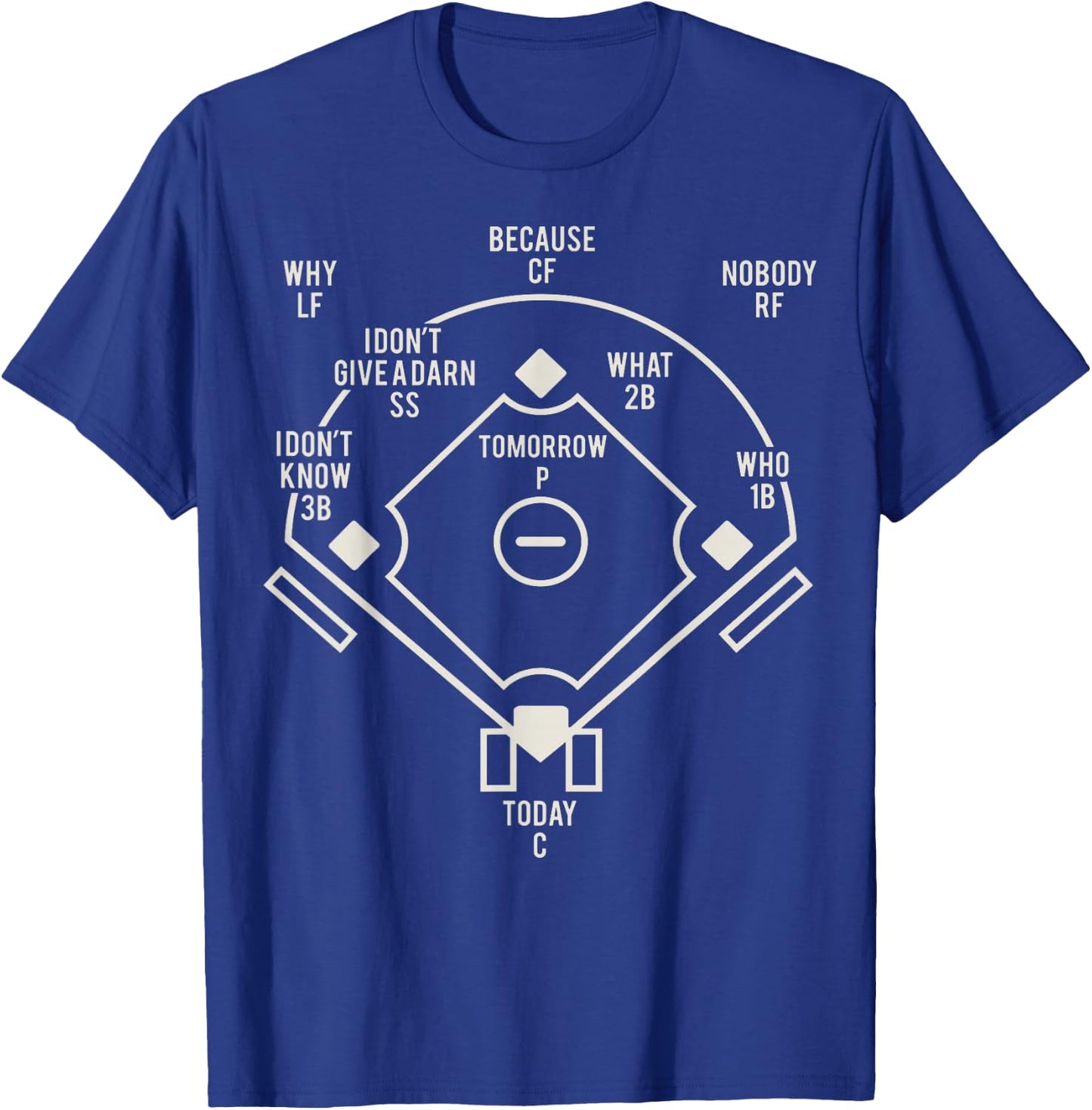 Who's On First Classic Baseball Abbott Funny Baseball Lover T-Shirt - T-Shirt | Royal