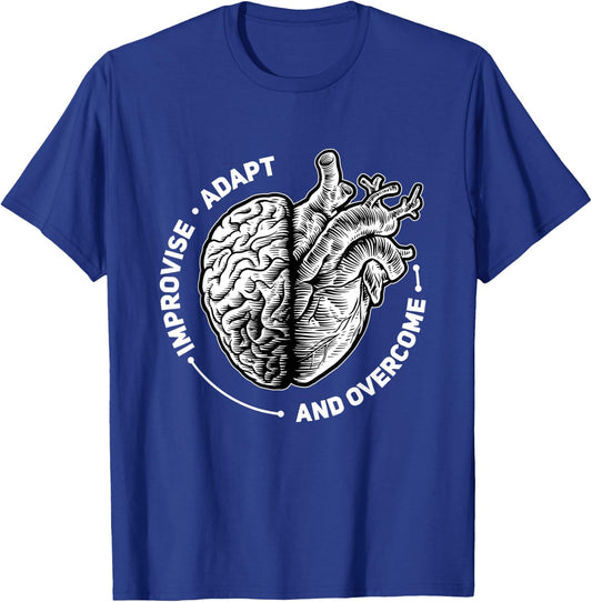 Improvise Adapt and Overcome Encouraging Doctor Heart Love T-Shirt - T-Shirt | Royal