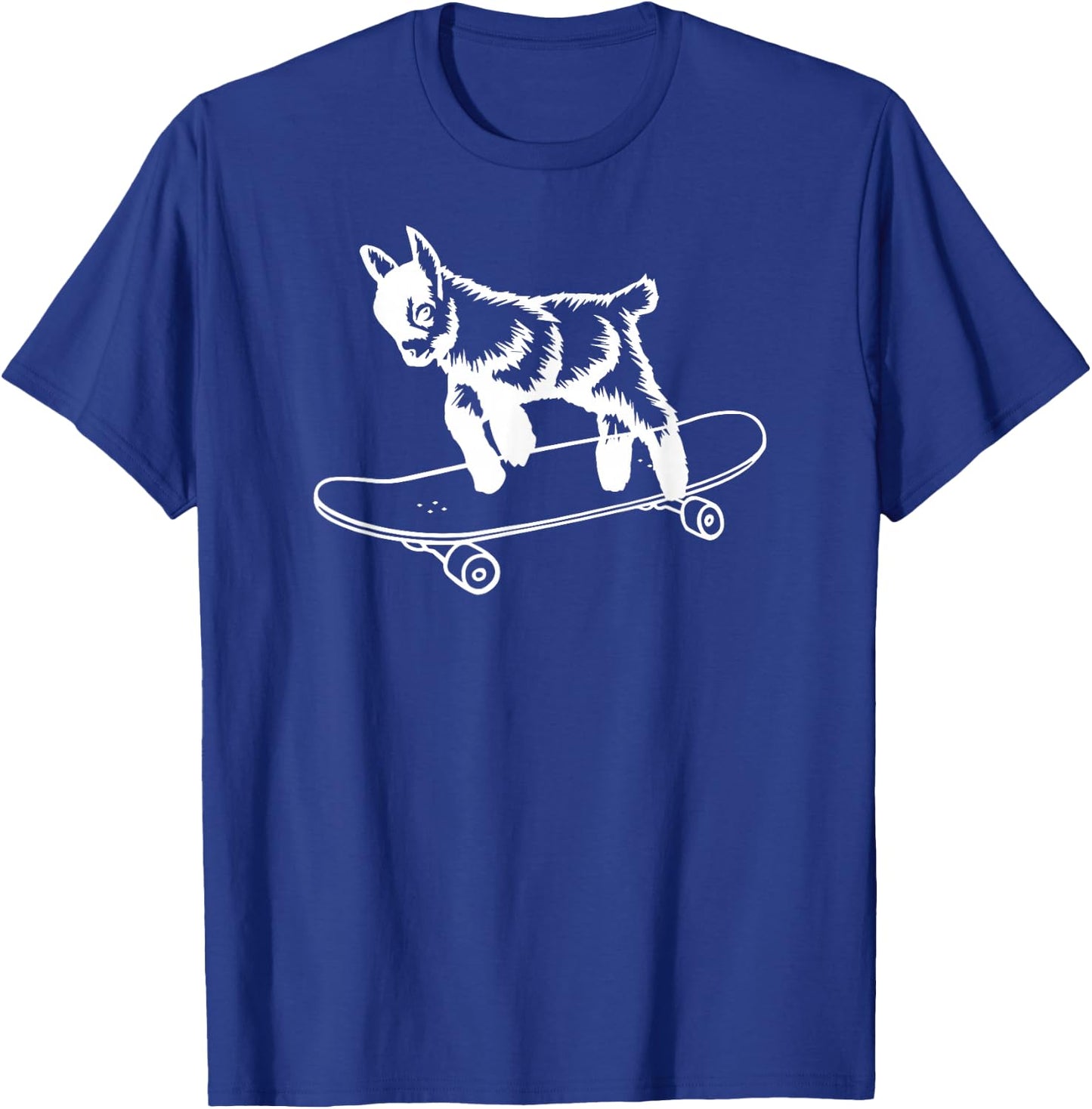 funny baby goat on Skateboard T-Shirt - T-Shirt | Royal