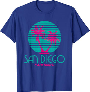 San Diego CA T Shirt Palm Trees California Souvenir T-Shirt - T-Shirt | Royal