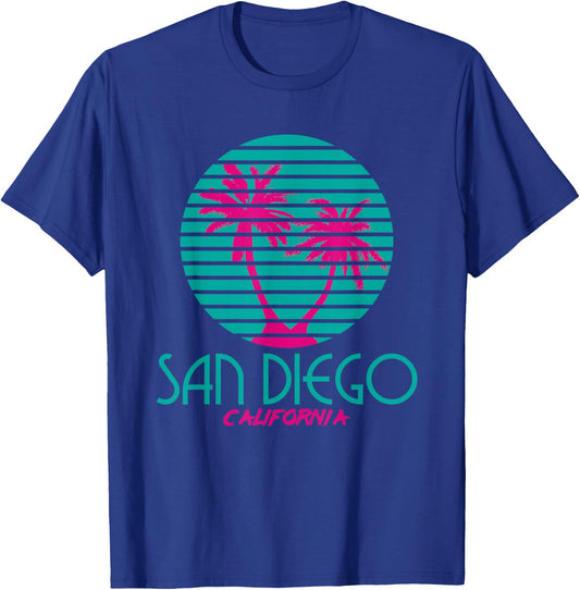 San Diego CA T Shirt Palm Trees California Souvenir T-Shirt - T-Shirt | Royal