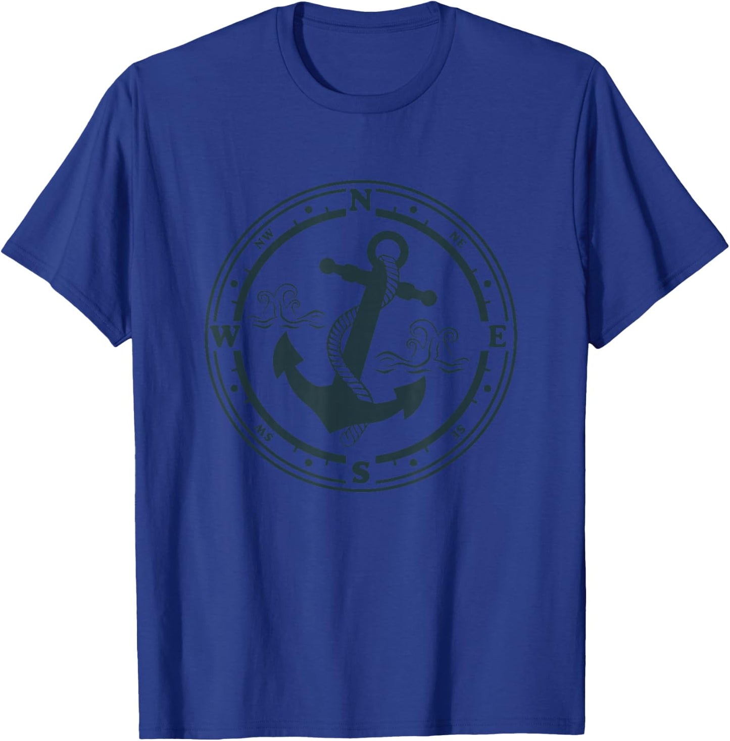Compass Anchor Nautical Design with Compass Captain Sailor T-Shirt - T-Shirt | Royal