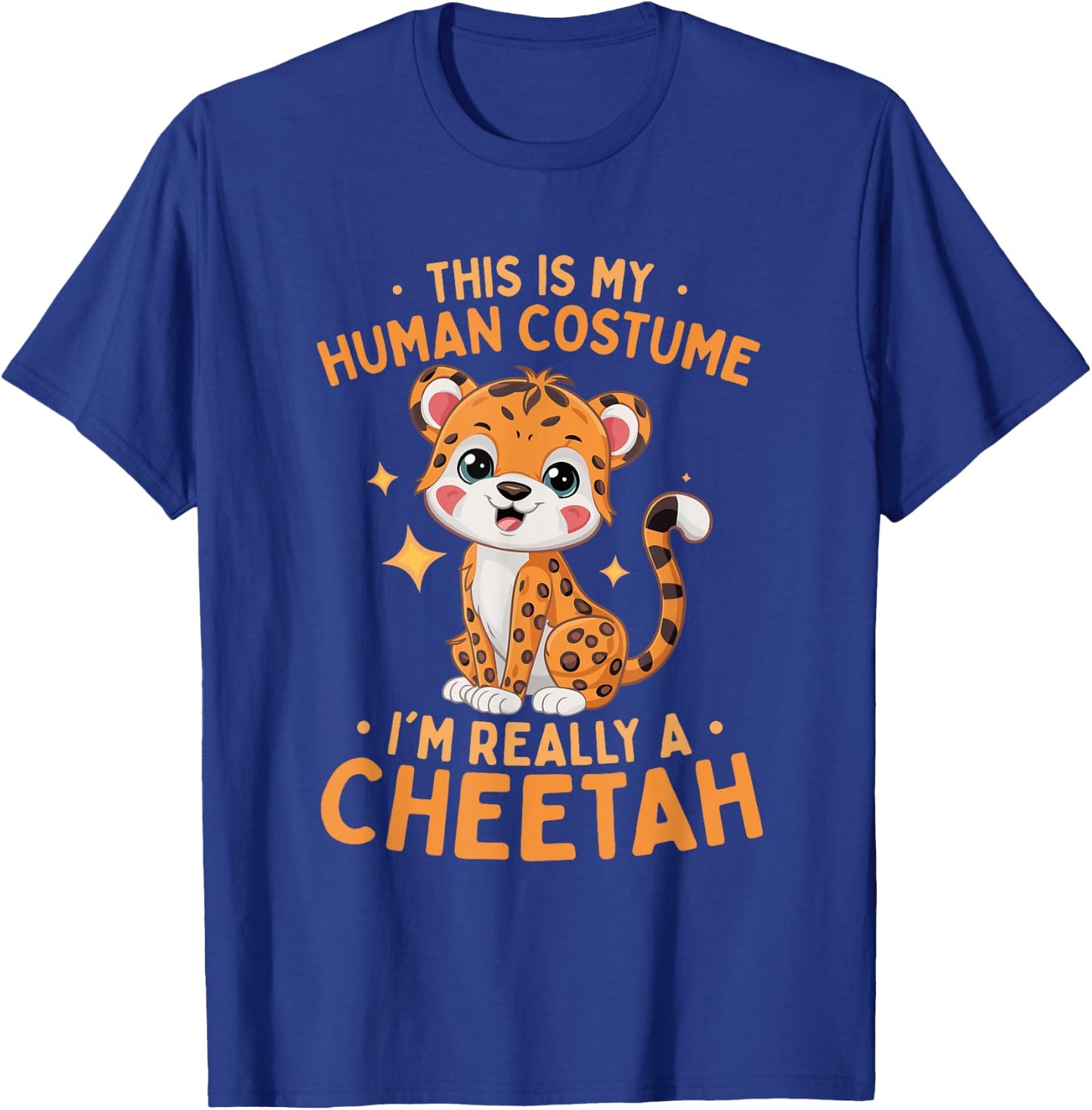 Cheetah Kids This Is My Human Costume I'm Really A Cheetah T-Shirt - T-Shirt | Royal