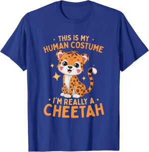 Cheetah Kids This Is My Human Costume I'm Really A Cheetah T-Shirt - T-Shirt | Royal