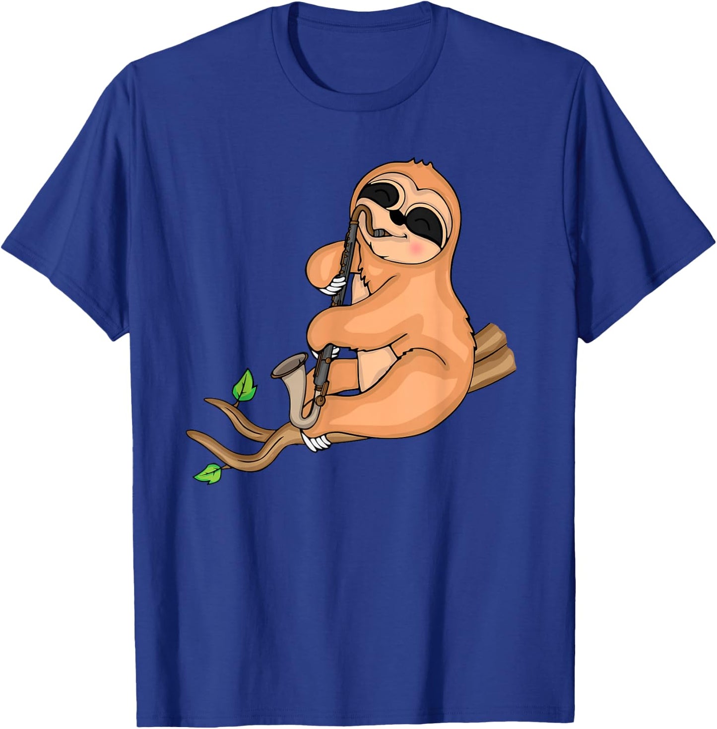 Sloth Bass Clarinet Player Kids Music Big Band Bass Clarinet T-Shirt - T-Shirt | Royal