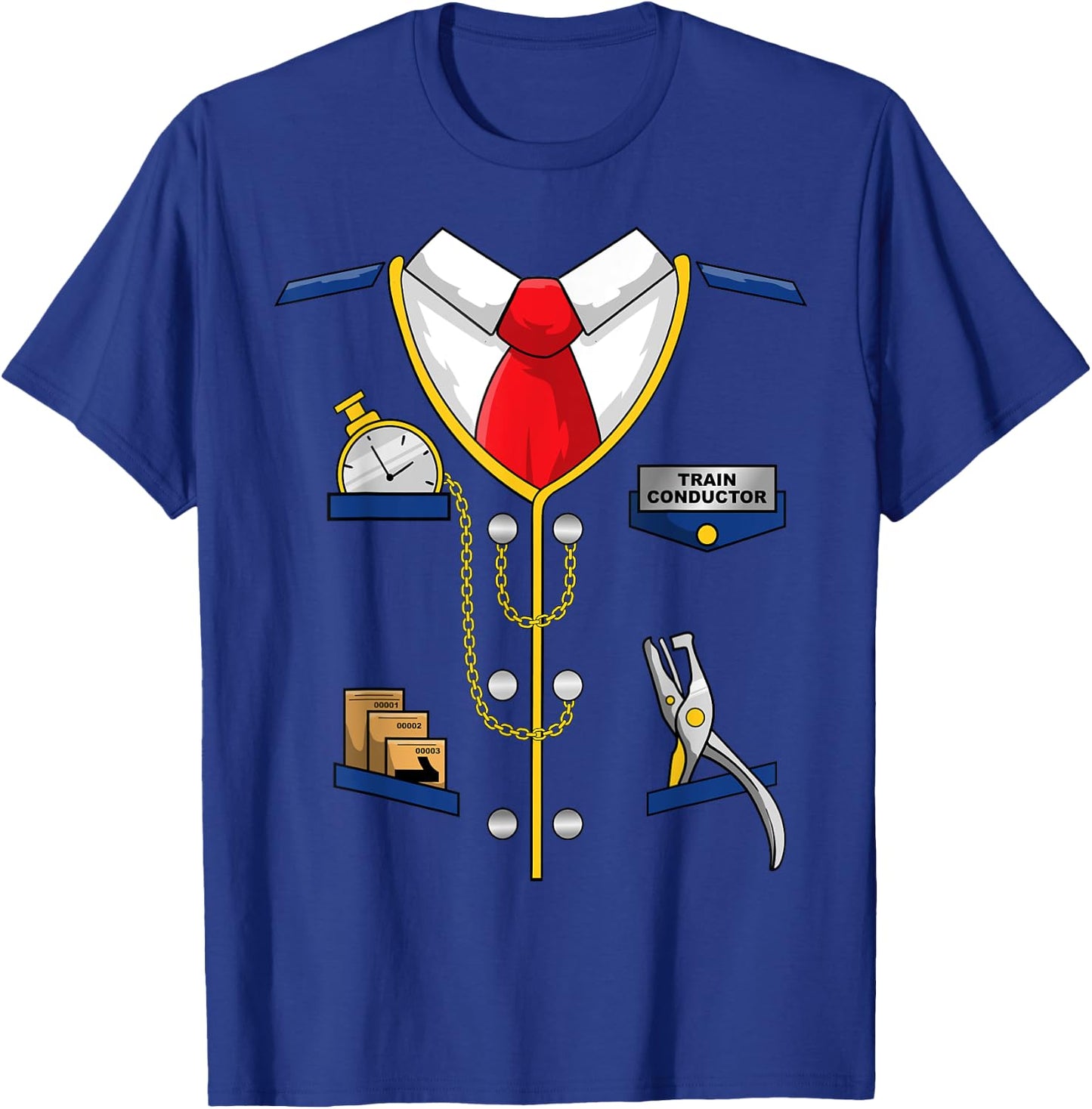Train Conductor Costume Shirt- Men Women Kids - Train Driver T-Shirt - T-Shirt | Royal