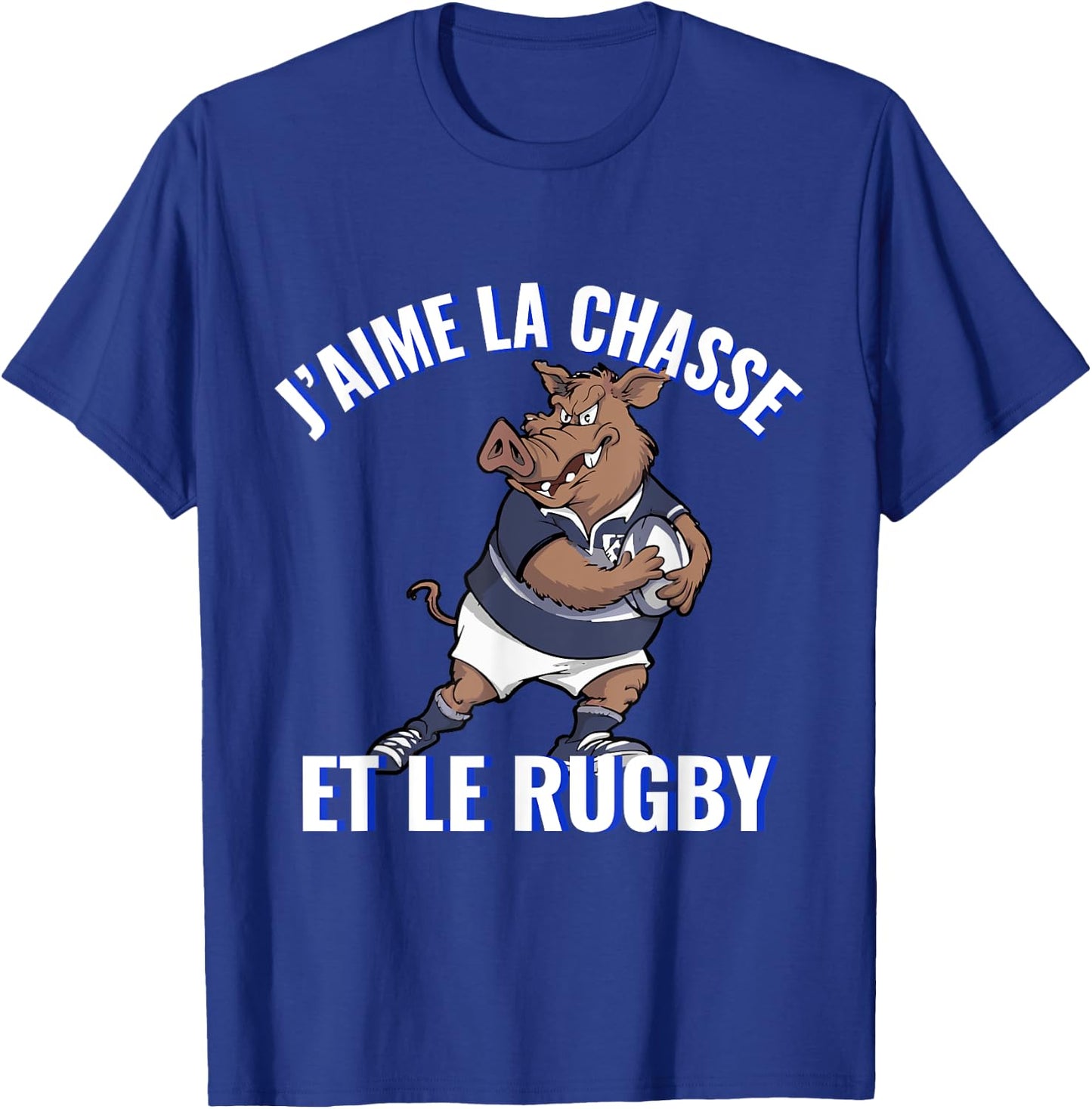 Boar Rugby Player For Hunting Lovers And Rugby , Black, S T-Shirt - T-Shirt | Royal