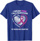 25 Years Breast Cancer Free Cute Heart Cheetah Pink Survivor T-Shirt - T-Shirt | Royal