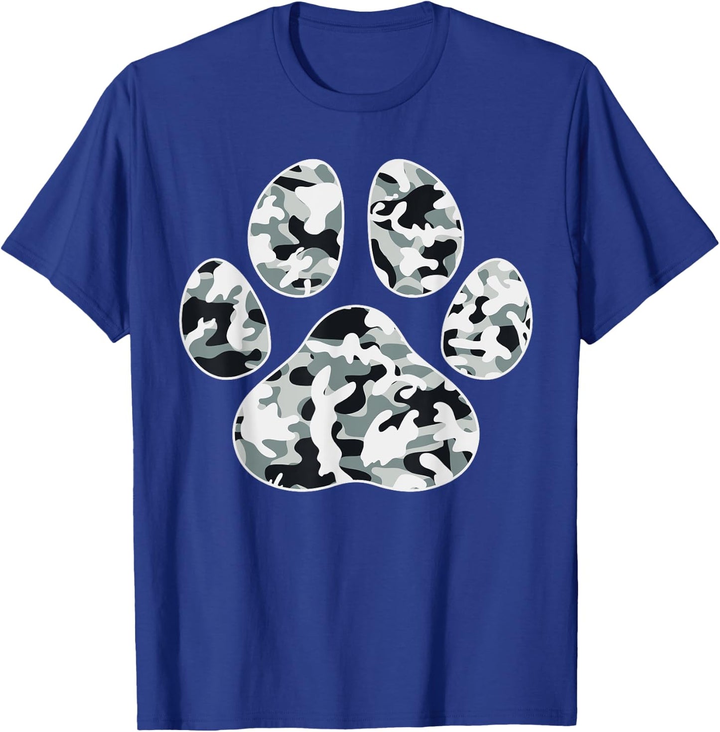 Cute Camo Paw Print Pet Owner Camouflage Paw Print Dog Lover Men Women Kids T-Shirt - T-Shirt | Royal