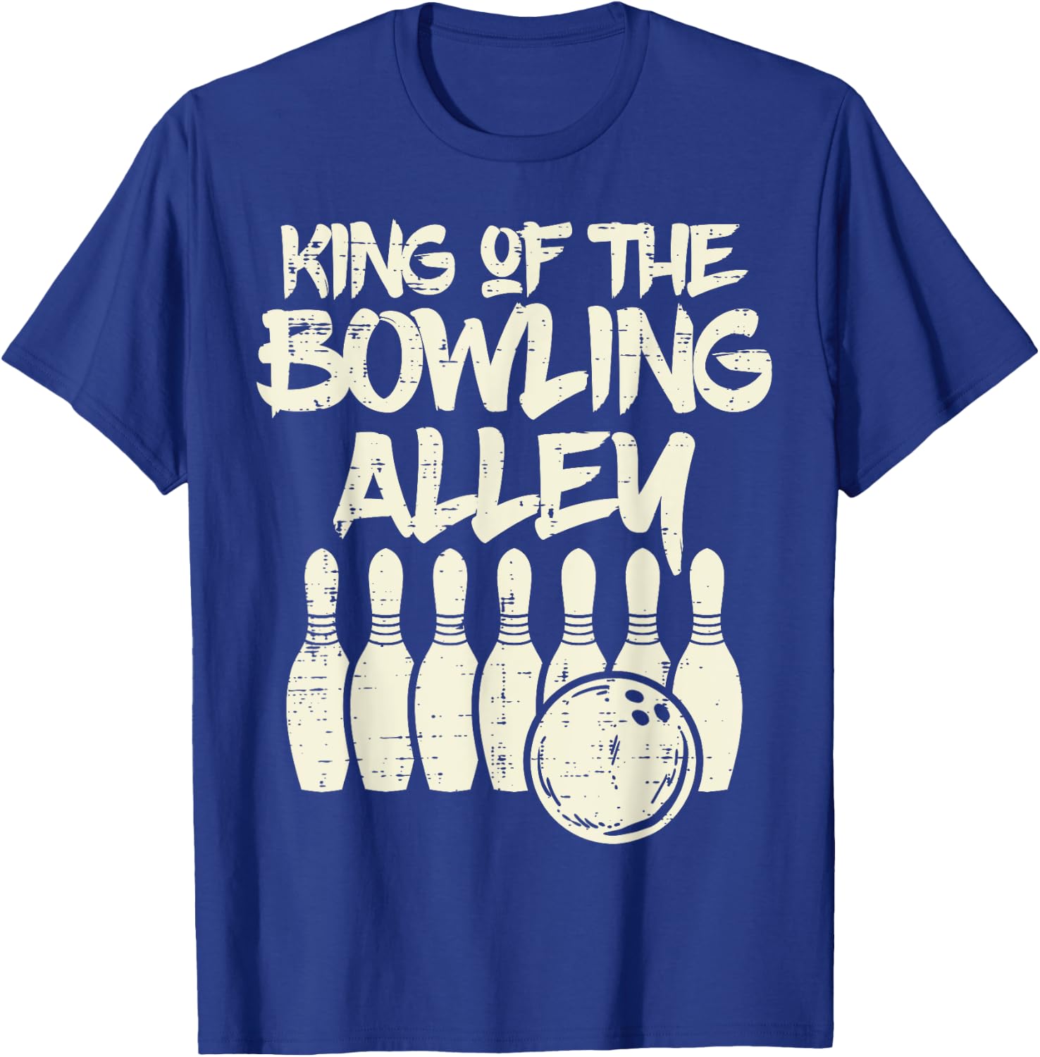 King Of The Bowling Alley Bowler Dad Men Boys Kid Teen Youth T-Shirt - T-Shirt | Royal