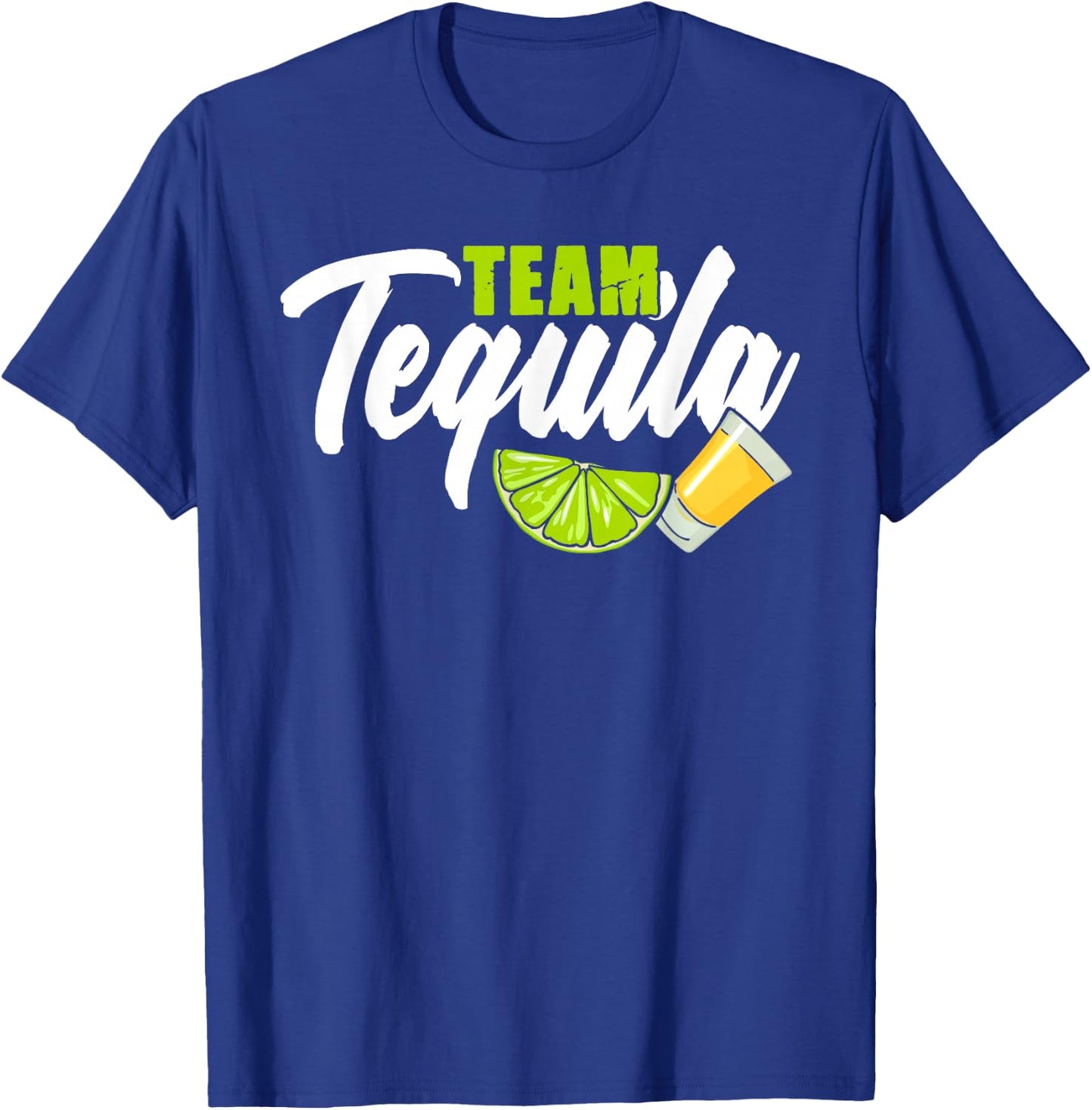 Funny Team Tequila With Green Lime Salt Group Costume T-Shirt - T-Shirt | Royal