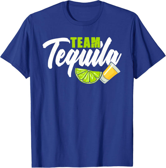 Funny Team Tequila With Green Lime Salt Group Costume T-Shirt - T-Shirt | Royal