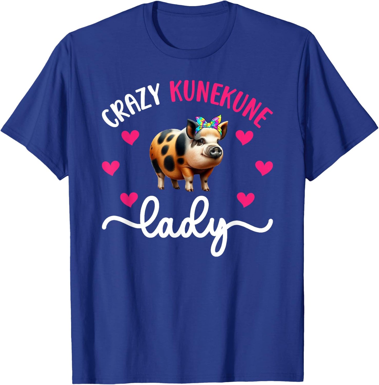 Crazy Kunekune Lady Kunekune Pig Mom Kunekune Pig Lover , Small T-Shirt - T-Shirt | Royal